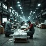 reunion de importadores chinos en asia, en una fabrica de repuestos de camion, solo con 2 trabajadores (1)