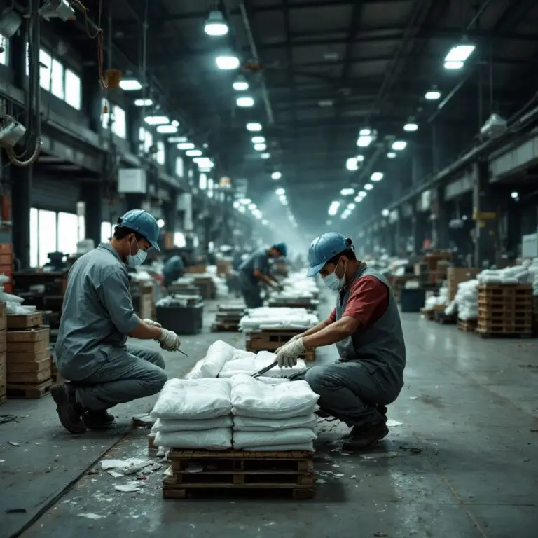 reunion de importadores chinos en asia, en una fabrica de repuestos de camion, solo con 2 trabajadores (1)